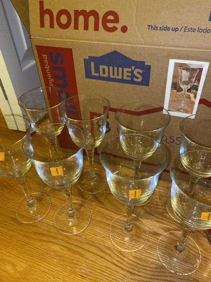 (7) Glass Wine Goblets