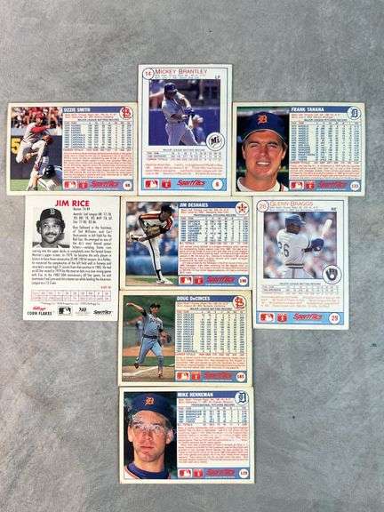1987 Sportflics Holographic Cards ( Ozzie Smith, Doug DeCinces, Frank Tanaka, Mike Henneman, Jim DeS