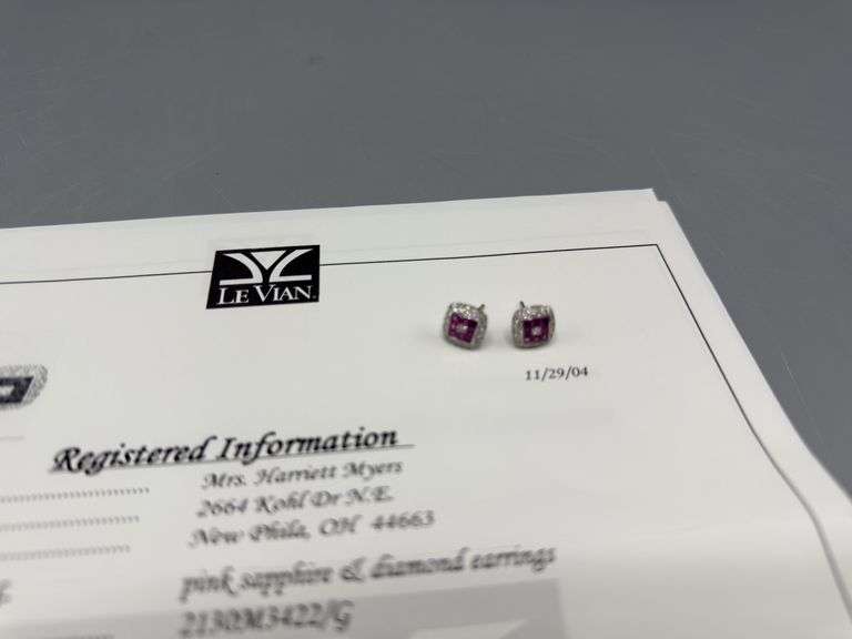 LE VIAN JEWELRY PINK SAPPHIRE & DIAMOND EARRINGS