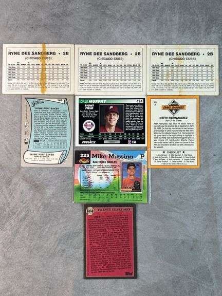 Kieth Hernandez, Ryne Sandberg, Dale Murphy, Home Run Baker, Gil Hodges, Mike Mussina Cards