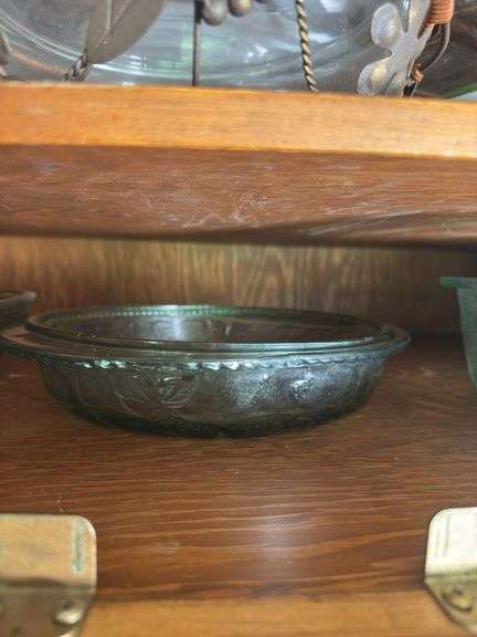 CASSEROLE DISH, SERVING BOWLS AND LIDS, LIBBEY ORCHARD BAKING DISHES AND BOWL