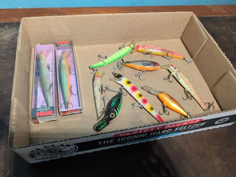 (10) fishing lures of various sizes