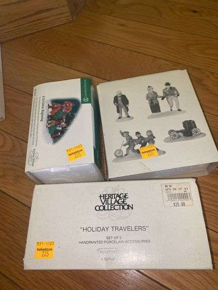 Department 56/Heritage Village “Holiday Travelers” and “A Christmas Beginning”
