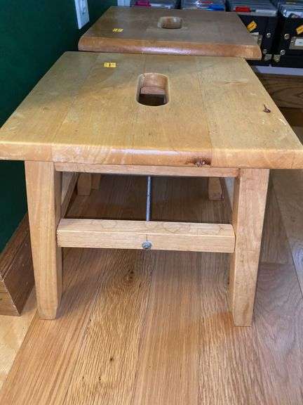 (2) Wooden Stools