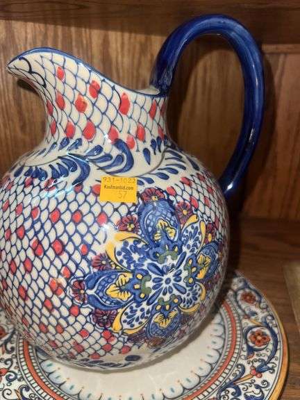 Hand Painted Expressions Pitcher and Plate