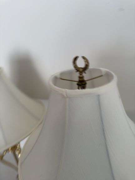 PAIR OF VINTAGE POLISHED BRASS TABLE LAMPS