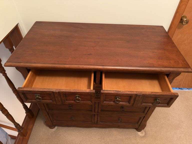 HEAVY SOLID WOOD DRESSER 19”D 35”H 39”W