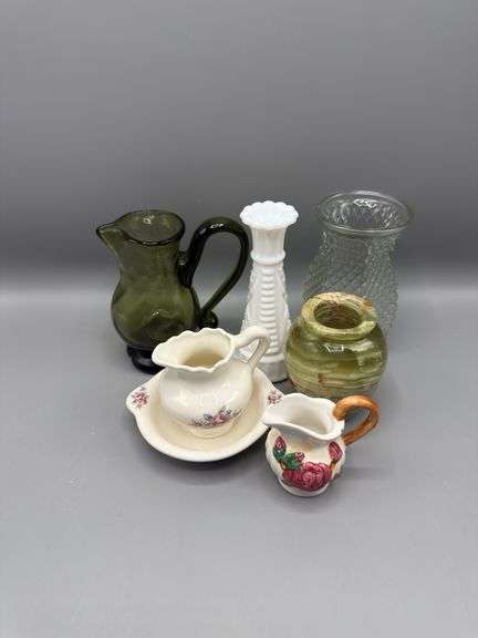 GLASSWARE PITCHERS AND VASES