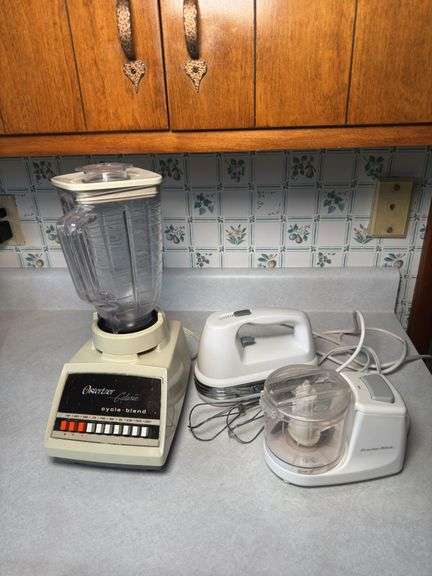 OSTERIZER GALAXIE BLENDER, CUISINART HAND MIXER, PROCTOR-SILEX FOOD CHOPPER