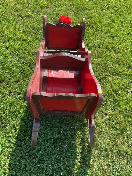 Outdoor Wooden Christmas Sleigh Decoration