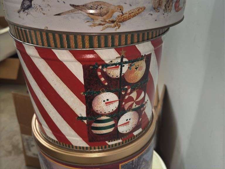 Assortment of Empty Christmas Tins