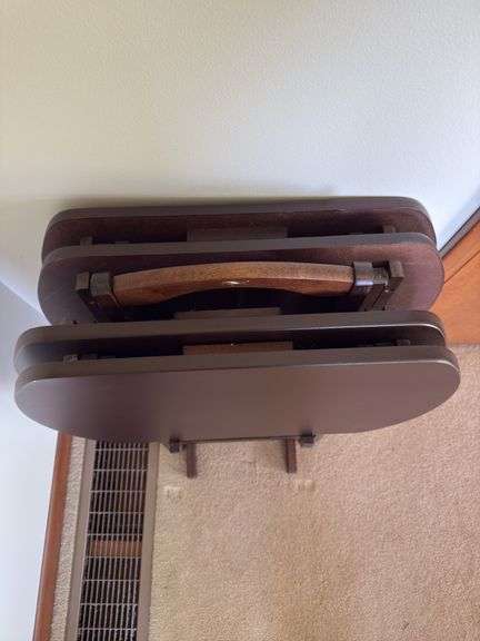 SET OF 4 TV TRAYS WITH STORAGE RACK