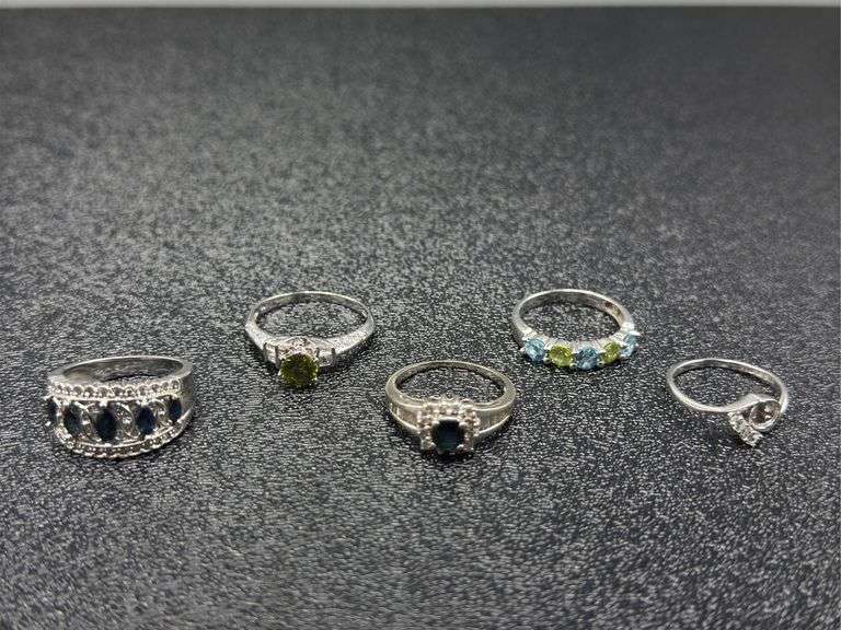 ASSORTED STERLING SILVER RINGS @ APPROX 36 GRAMS COMBINED