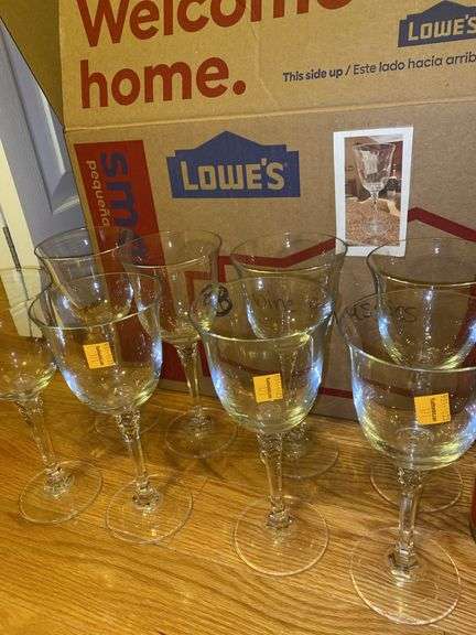 (7) Glass Wine Goblets