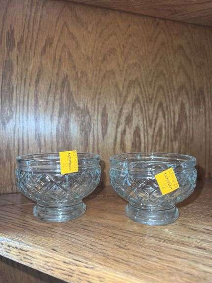 Crystal Diamond Cut Dessert Bowls