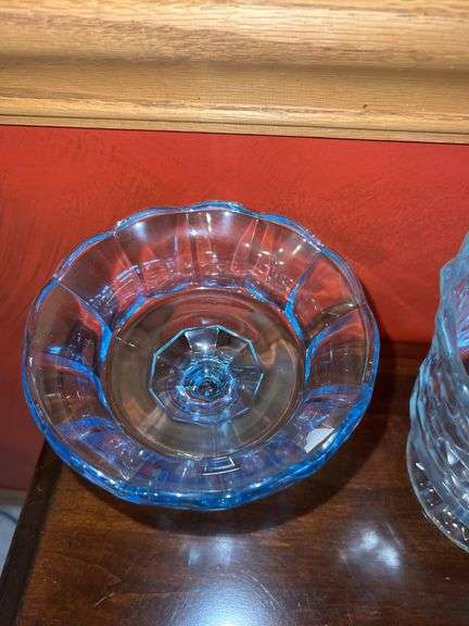 Glass Compote and Glass Candy Dish