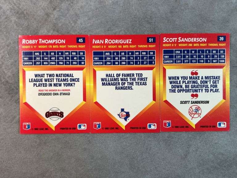 1992 Donruss Triple Play Baseball Cards