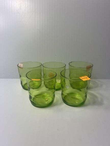 5pc Green Drinking Glasses