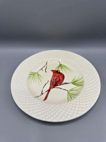 CERAMIC CANDY DISH, CARDINAL PLATE, CRRAMER PITCHER, COASTERS, WOOD ANGEL PLAQUE