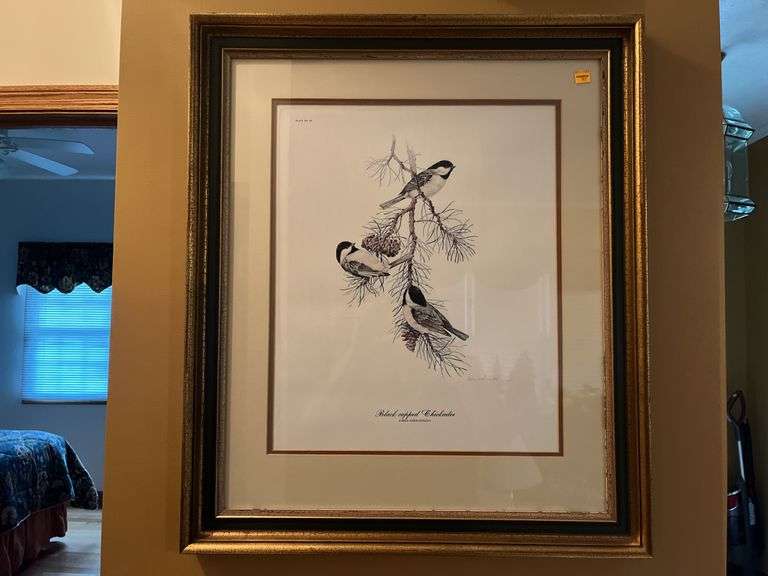 Black-Capped Chickadee Framed Picture by Don Whitlatch 66/1000