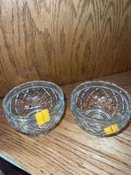 Crystal Diamond Cut Dessert Bowls