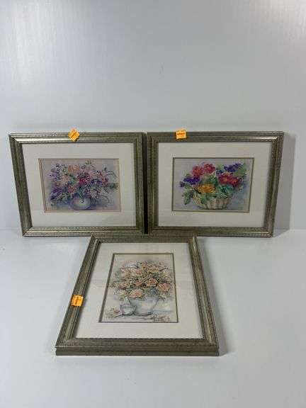 (2) RL91 Floral Framed Prints, (1) Trudy Huyskamp Floral Framed Print