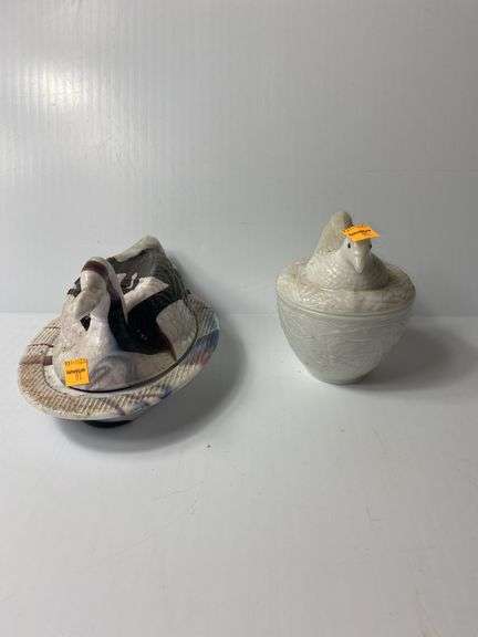 Avon Duck on Nest and Bird on Nest