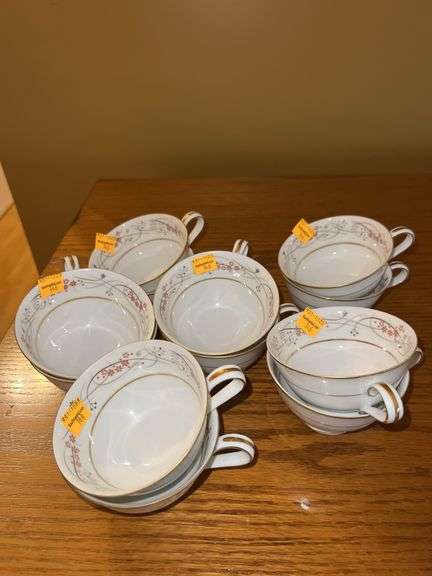 Noritake Calvert Pattern Fine China Teacups