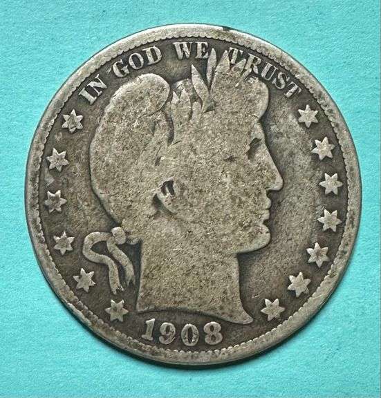 1908-O Barber Silver Half Dollar