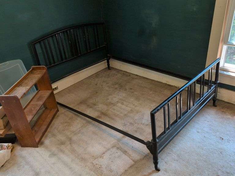 Full bed frame and wooden stand