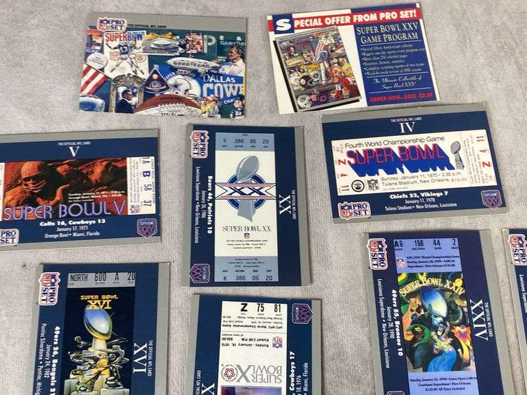 1990 NFL Pro Set Super Bowl Cards
