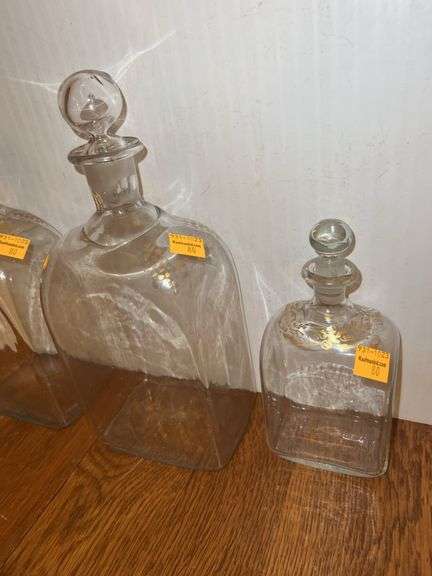 (3) Glass Decanters