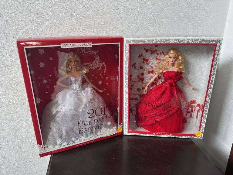 (2) Holiday Edition Barbies
