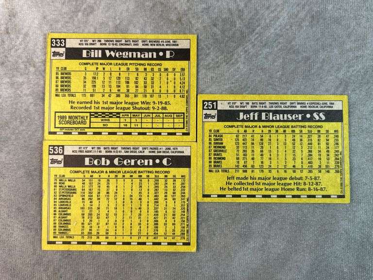 1990 Topps Baseball Cards