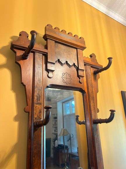 Antique Marble Top Hall Tree