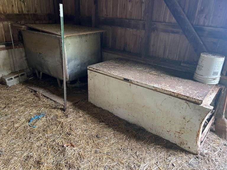 Stainless Tank & Freezer (used as feed storage box)
