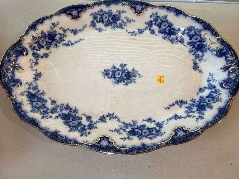 Blue Hand Painted Porcelain Serving Platter