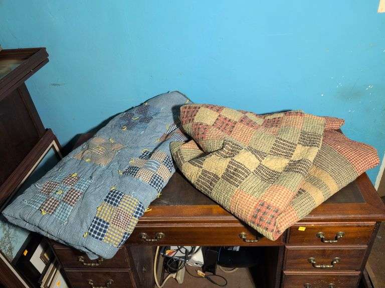 (2) large quilts and Teflon drum
