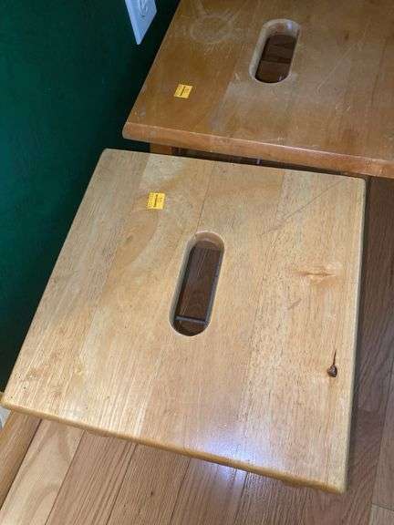 (2) Wooden Stools