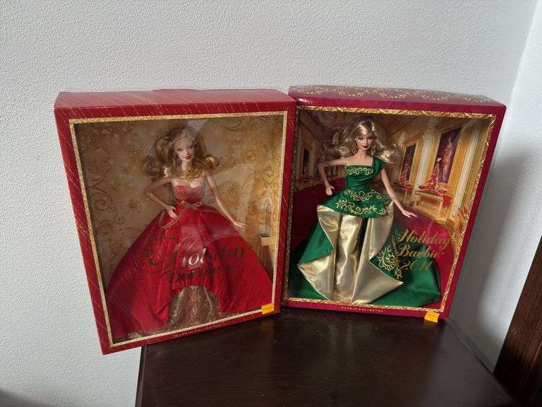 (2) Holiday Barbies