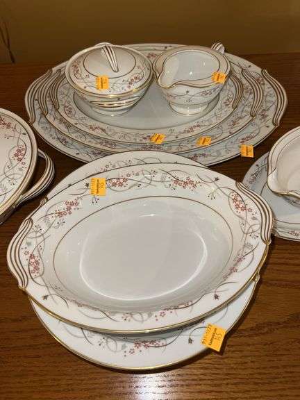 Noritake Calvert Pattern Fine China Bowls, Serving Plates and Pitchers