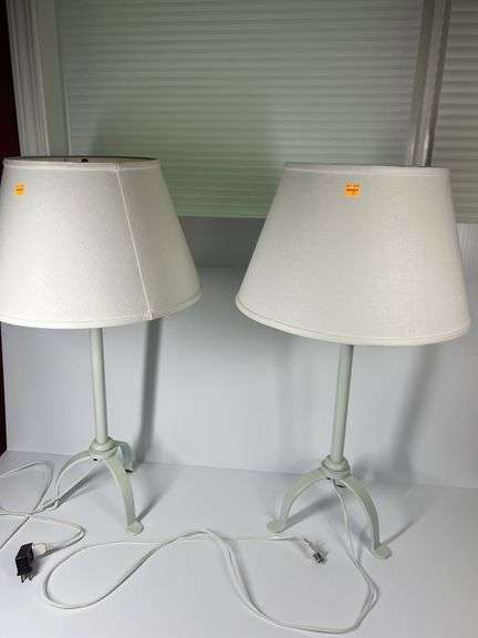 (Unmarked) Set of White Table Lamps