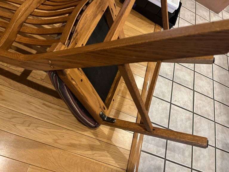 6 Oak Slat Back Dining Chairs