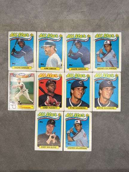 1999 Topps All Star Baseball Cards (Andre Dawson, Kirk Gibson, Andres Galarraga, Lou Whittaker, Kirb