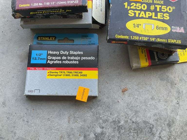 Electric Staple Gun, Stanley Staple Gun, Assortment of Boxes of Staples