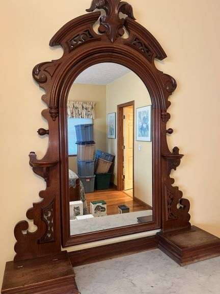 Antique Victorian Marble Top Dresser with Mirror