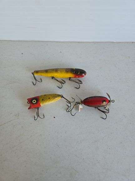 Vintage wooden lures- includes Heddon Baby Lucky