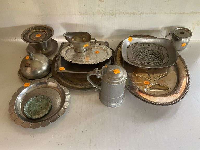 Assortment of Silverplated, Aluminum and Pewter Items