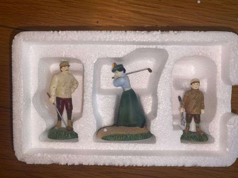 Department 56 “Par For The Course”, Village “Pencil Pines” and Miniature Christmas Figures