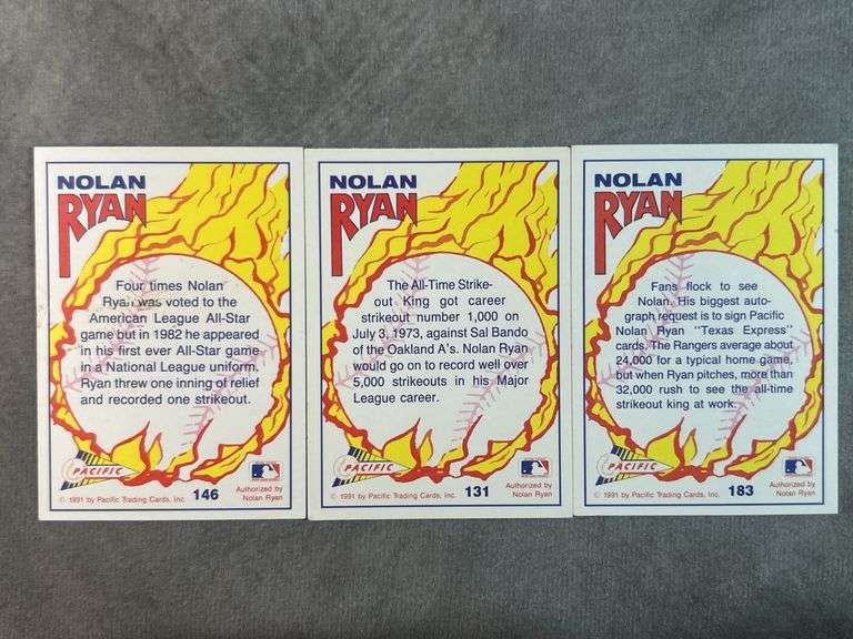 (21) 1991 Nolan Ryan Baseball Cards